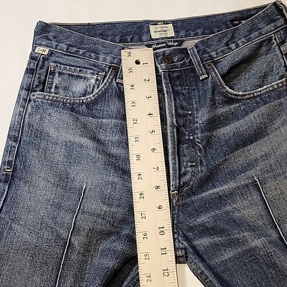Citizens of humanity Gia ankle straight leg size 25 indigo blue pin tuck rigid - Picture 11 of 16